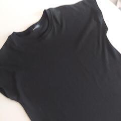 【試着のみ】フレンチスリーブロングワンピース 接触冷感加工 ブラック L Tシャツワンピースの画像