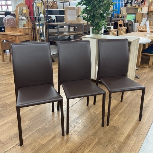 S706 ⭐ あずま工芸 ダイニングチェア 3脚セット スタッキングチェア 積み重ね USED