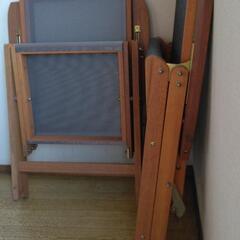 折りたたみ木製チェアー2脚セットの画像