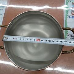 銅鍋  両手鍋  ガラス蓋  なべ  調理器具の画像