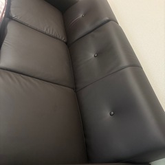 傷・汚れに強い合成皮革 コンパクトポケットコイルカウチソファの画像