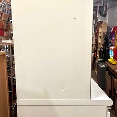《売約済》【武蔵小山店】 ニトリ アルミナ 120KBWH　食器棚 キッチン収納 レンジ台 ガラス扉 ホワイト キッチンボード キッチンキャビネット 家具 中古家具 キッチンラック 収納棚 白 清潔感 引き出しの画像