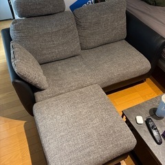 LOWYA　2人掛けカウチソファ ハイバックソファの画像