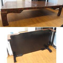  ♪津軽塗 座卓テーブル 和室 152cm 唐塗 馬鹿塗♪の画像
