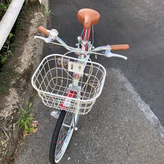 リサイクルショップどりーむ鹿大前店　No.305　エコチャリ番号21789X　白　ライト付き　子ども自転車の画像