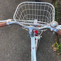 リサイクルショップどりーむ鹿大前店　No.305　エコチャリ番号21789X　白　ライト付き　子ども自転車の画像
