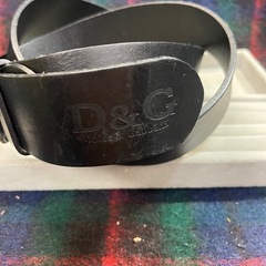 DOLCE & GABBANA ドルチェ&ガッバーナ ベルト ロゴプレート ゴールド　 レザー ベルト ブラック　黒　の画像