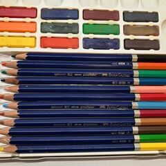 FABER CASTELL 水彩色鉛筆・固形絵の具24色の画像