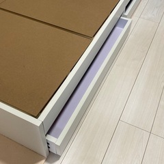 木製 セミダブル ベッド (収納付き)の画像