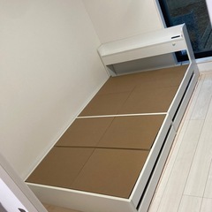 木製 セミダブル ベッド (収納付き)の画像