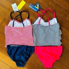 新品 Nautica ストライプ フリル 女の子 セパレート水着 双子 8歳の画像