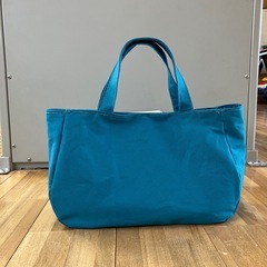 【ハンドメイド】帆布トートバッグ セルリアンブルー 新品未使用0719の画像