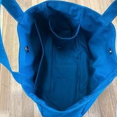 【ハンドメイド】帆布トートバッグ セルリアンブルー 新品未使用0719の画像