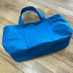 【ハンドメイド】帆布トートバッグ セルリアンブルー 新品未使用0719の画像
