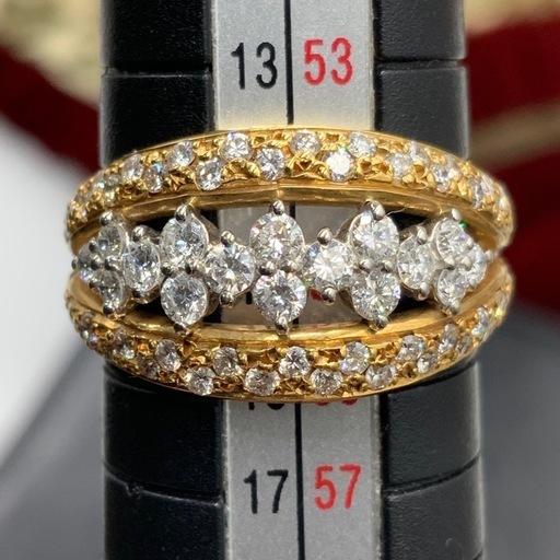 K18pt900 ダイヤモンドリング　6.1g 約15号　1ct