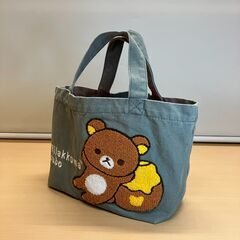 りらっくま茶房 さがら刺繍ミニトートバッグ（カーキグレー）の画像