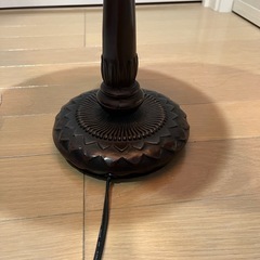 アンティーク　テーブルランプ　スタンドライト　風景画　デスクライト　彫刻　PAINTED GLASS TABLE LAMPの画像