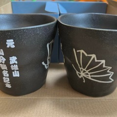 黒色 湯飲み 2個セット 日本相撲協会 武雄山の画像