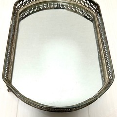 ZARA HOME アンティーク　ミラートレイ　ザラホーム　おぼん　クラシック　インテリア小物　置物　オブジェ　脚付きトレーの画像