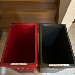 ゴミ箱45ℓ　2個セット（ブラウン＆レッド）の画像