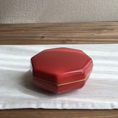 NIKKOニッコー  蓋物 八角小物入れ  きれいな朱色 の画像