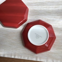 NIKKOニッコー  蓋物 八角小物入れ  きれいな朱色 の画像
