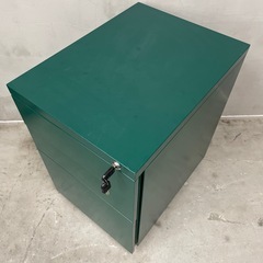 デスクワゴン　緑　コロ付きの画像