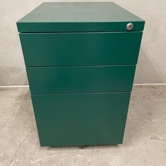 デスクワゴン　緑　コロ付きの画像