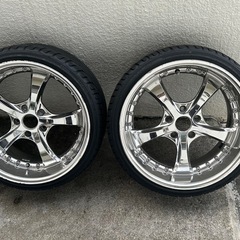 ②VS-KF風　メッキホイール　114.3  5穴　18インチ　9j+38  2本の画像