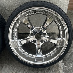 ②VS-KF風　メッキホイール　114.3  5穴　18インチ　9j+38  2本の画像