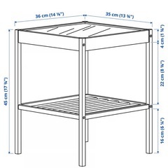 IKEA(イケア)　NESNA ネスナ サイドテーブル, 竹, 36x35 cmの画像