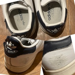 白 スタンスミス 傷やハゲありの画像