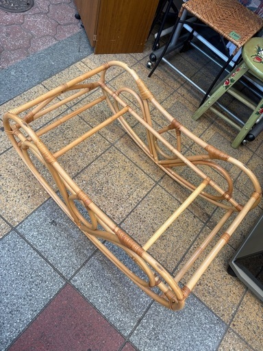 ラタン製　籐　ゆりかご　オーバル型　ベビーバスケット　2WAY ナチュラル