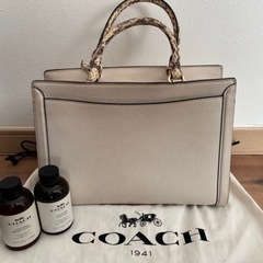 【美品】COACH 白 レザー ハンドバッグ ショルダーバッグ 2wayの画像