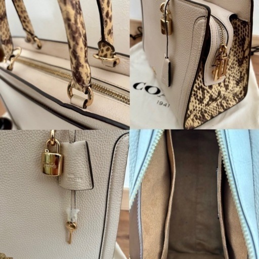 【美品】COACH 白 レザー ハンドバッグ ショルダーバッグ 2way