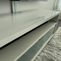 ハヤミ工産【TIMEZ】Yシリーズ テレビ台 薄型 テレビボード スマート TV-YW105  ホワイト 鏡面の画像