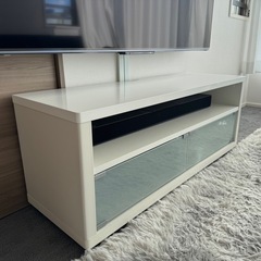 ハヤミ工産【TIMEZ】Yシリーズ テレビ台 薄型 テレビボード スマート TV-YW105  ホワイト 鏡面の画像