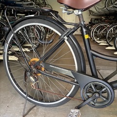 自転車 SUB CREW ブラウン 変速ギア6段 ママチャリ 通勤 通学 URBAN CLASSIC CRUISER SHIMANOの画像