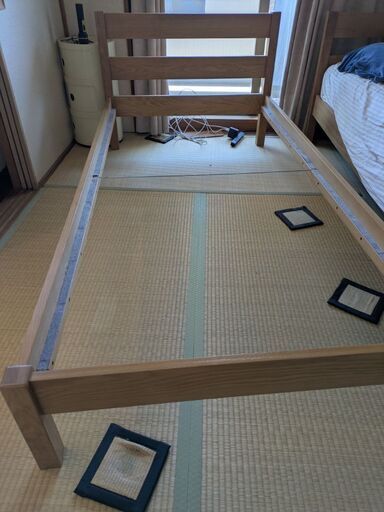 未使用品☆無印良品 木製ベッド パイン材突板 シングル 木製ベッド | 無印良品