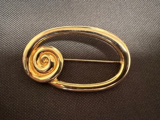 ピンブローチ Kenneth Jay Lane GOLD SWIRL PIN