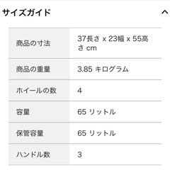 キャリーケース　65リッターの画像