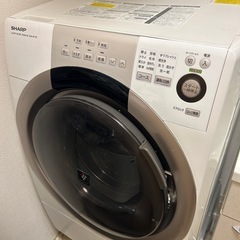 シャープ 7.0kg ドラム式洗濯乾燥機【左開き】ホワイト系SHARP プラズマクラスター洗濯乾燥機 ES-S70-WLの画像