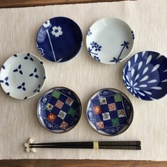 明和窯金陶苑 江戸小粋小皿 有田焼清秀 伊万里豆皿 計6枚セットの画像