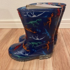 新品未使用 恐竜柄長靴（15cm）の画像