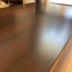 お盆まで ガラステーブル　ブラウン　茶色　ニトリの画像