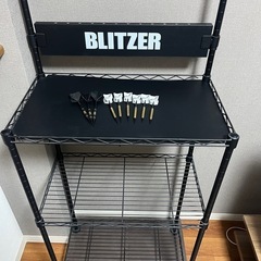 DARTSLIVE Home ダーツライブホーム & BLITZER ダーツスタンド BSD21-BK & DARTSLIVE3の画像