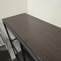 【IKEA】 VITTSJÖ ヴィットショー
・シェルフユニット、 ブラックブラウン/ガラス,の画像