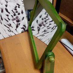 木製の鏡(かがみ/ミラー)の画像