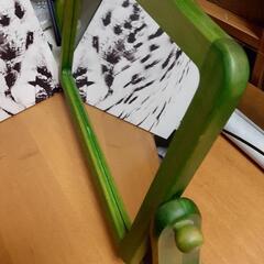 木製の鏡(かがみ/ミラー)の画像