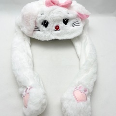耳が動いてかわいい💕うさぎの被り物 帽子の画像